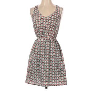 Bebop Womens Mini Dress Size Small Blue Chevron Sleeveless